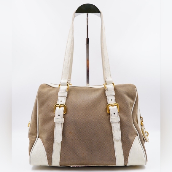 AZ05❤️ PRADA Jacquard Logo Tote Corda Talco - Picture 8 of 15